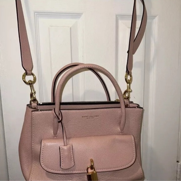 Rose pink Marc Jacobs Lock that tote leather Satchel Crossbody - Picture 2 of 7